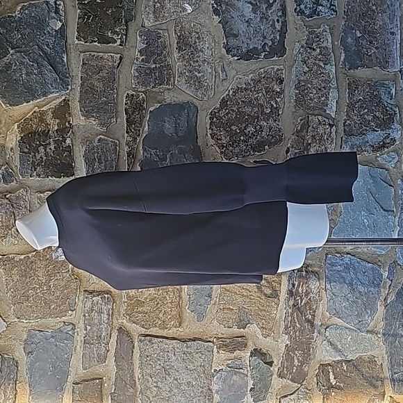 TIBI Bell sleeve symched merino wool sweater in Navy blue size Medium - Picture 4 of 11